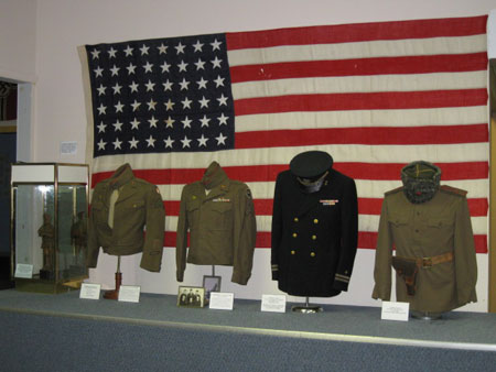 Military uniforms display